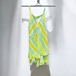 🌻NEW (w/tags) Christopher John Rogers Striped Yellow Green Slip Dress Size 16W